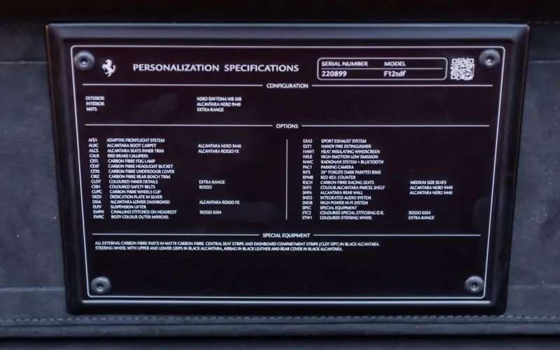 Ferrari F12 TDF * 1/799 * ONLY 513 KM * MATT CARBON * 1 OWNER *  - 124676